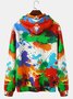 Multicolor Printed Hoodie Sweatshirt