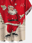Mens Christmas Printed Breathable Casual Short Sleeve Shirt