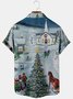 Mens Christmas Eve Printed Casual Breathable Short Sleeve Shirts