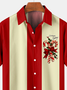 Mens Christmas Candy Cane Printed Casual Breathable Short Sleeve Shirts