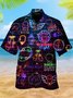 Mens Boxing Party Print Casual Breathable Short Sleeve Hawaiian Shirts
