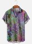 Mens Tropical Leaves Print Casual Breathable Short Sleeve Hawaiian Shirts