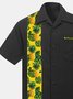 Vintage Plant Floral Hawaiian Short-sleeved Billiard Shirt
