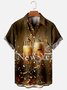 Mens Happy New Year Print Casual Breathable Short Sleeve Hawaiian Shirts