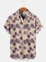 Holiday Style Hawaiian Series Plant Leaf Element Lapel Short-Sleeved Shirt Print Top
