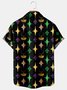 Holiday Casual Festival Elements Carnival Gradient Geometric Mask Pattern Hawaiian Style Printed Shirt Top