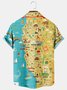 Mens Love Earth Vacation Casual Breathable Short Sleeve Hawaiian Shirts