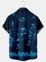 Mens Music Print Casual Breathable Short Sleeve Shirt