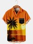 Mens Aloha Coconut Tree Loose Chest Pocket Short Sleeve Funky Hawaiian Shirt