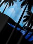 Men's Coconut Tree Print Casual Breathable Short Sleeve Hawaiian Shirt