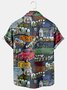 Vintage Graphic Men's Short Sleeve Casual Shirt