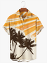 Men's Coconut Tree Print Casual Vacation Short Sleeve Hawaiian Shirt