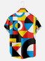 Mens Colorful Plaid Print Loose Short Sleeve Hawaiian Shirt