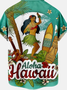 Men's Hula Beauty Print Casual Vacation Short Sleeve Hawaiian Shirt