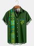 Resort Style Hawaiian Series Geometric Striped Element lLapel Short-Sleeved Shirt Print Top