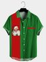Mens Christmas Santa Print Loose Short Sleeve Shirt