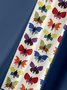 Mens LGBT Colorful Butterfly Print Lapel Loose Chest Pocket Short Sleeve Funky Hawaiian Shirts