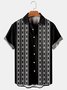 Mens Retro Striped Print Lapel Loose Short Sleeve Funky Bowling Shirts