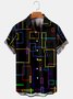 Men's Rainbow Line Print Casual Short Sleeve Hawaiian Shirt