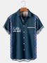Mens Father's Day Print Casual Breathable Short Sleeve Shirt