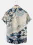 Mens Vintage Print Casual Short Sleeve Shirt Hawaiian Top