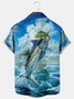 Men's Fishing Print Casual Breathable Short Sleeve Shirt