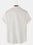 Men's Casual Linen Square Neck Short Sleeve Shirt