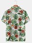 Casual Style Sports sSeries Plant Leaf Flower Rugby Element Lapel Short-Sleeved Polo Print Top