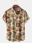 Mens Retro Drink TIKI Skull Print Short Sleeve Shirt Casual Hawaiian Aloha Shirt