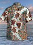 Men's Cocktail Print Casual Moisture-Breathable Fabric Hawaiian Short Sleeve Shirt