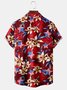 Hawaiian Flag Graphic Men's Casual Short Sleeve Chest Pocket Shirt