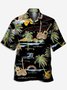 Men's Music Guitar Print Casual Breathable Fabric Hawaiian Short Sleeve Shirt