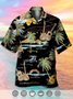 Men's Music Guitar Print Casual Breathable Fabric Hawaiian Short Sleeve Shirt