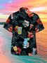 Men's Ocean Print Casual Breathable Fabric Hawaiian Short Sleeve Shirt
