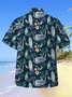 Men's Retro Car Coconut Tree Print Casual Breathable Hawaiian Short Sleeve Shirt