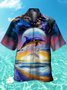 Men's Ocean Print Hawaiian Short Sleeve Shirt