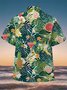 Men's Botanical Fruit Print Casual Breathable Short Sleeve Hawaiian Shirt