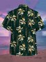 Men's Vintage Leaf Print Casual Breathable Hawaiian Short Sleeve Shirt