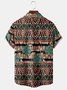 Men's Geometric Printed Casual Short Sleeve Hawaiian Shirt with Chest Pocket