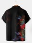 Resort Style Hawaiian Series Leaf And Floral Element Pattern Lapel Short-Sleeved Polo Print Top