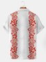 Resort-Style Hawaiian Floral And Plant Element Pattern Lapel Short-Sleeved Polo Print Top