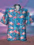 Flamingo Graphic Men's Casual Short Sleeve Hawaiian Shirt