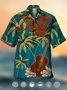 Men's Music Guitar Print Casual Breathable Fabric Hawaiian Short Sleeve Shirt