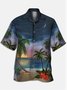 Men's Floral Botanical Print Casual Fabric Fashion Hawaiian Collar Short Sleeve Shirts