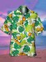 Men's Botanical Drink Print Casual Short Sleeve Hawaiian Shirt