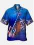 Men's Music Floral Print Casual Fabric Fashion Hawaiian Collar Short Sleeve Shirt