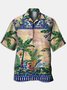 Men's Floral Print Casual Fabric Fashion Hawaiian Collar Short Sleeve Shirts