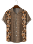 Cotton and linen botanical floral print comfortable linen shirt
