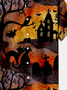 Mens Halloween Cat Print Short Sleeve Shirt Casual Top