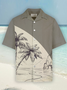 Cozy Linen Shirt with Cotton Linen Plant Floral Coconut Tree Print
